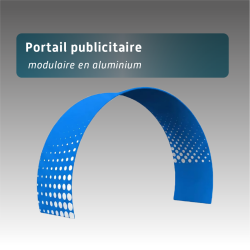 Portail publicitaire Revo Arch C – Arche modulaire aluminium avec impression recto verso 3,89 m x 2,50 m